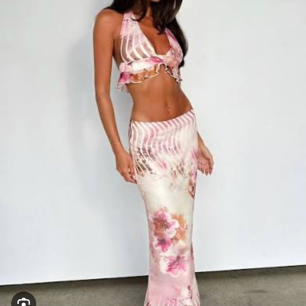 Floral Maxi Skirt and Shirt